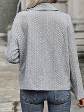 Solid color pocket button loose jacket